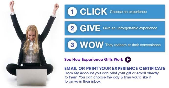 Click, Give,WOW. Unique experience gifts and things go in USA