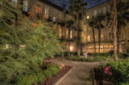 Ghosts of Old San Antonio Tour Merger Hotel courtyard