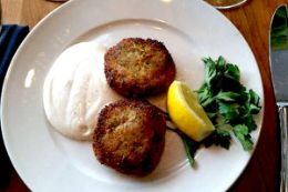 Crab Cakes on Bar Harbor, Maine guided food tour