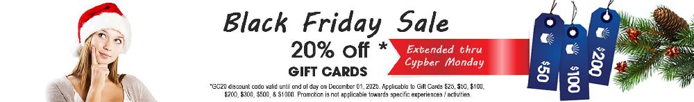 Black Friday Sale 20% off Gift Cards (GC20 discount code valid until end of day on December 1, 2025.